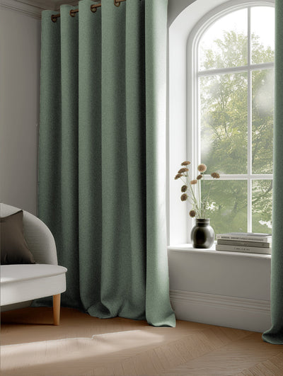 Sage Green Linen Mix Curtains with blackout lining