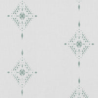 Kaisley Sage-WHT - White curtain fabric with Green Abstract print