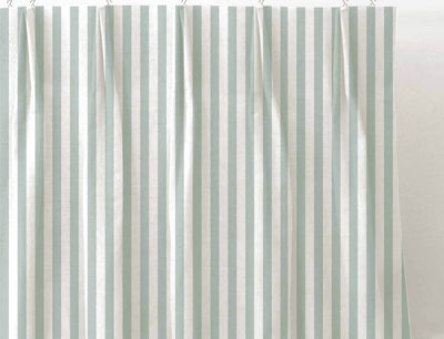 Liliana Sage-WHT - white fabric with green striped pattern
