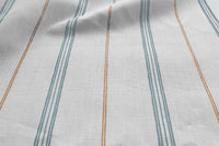 Elise Sage Ochra-WHT - vertical two tone striped fabric.