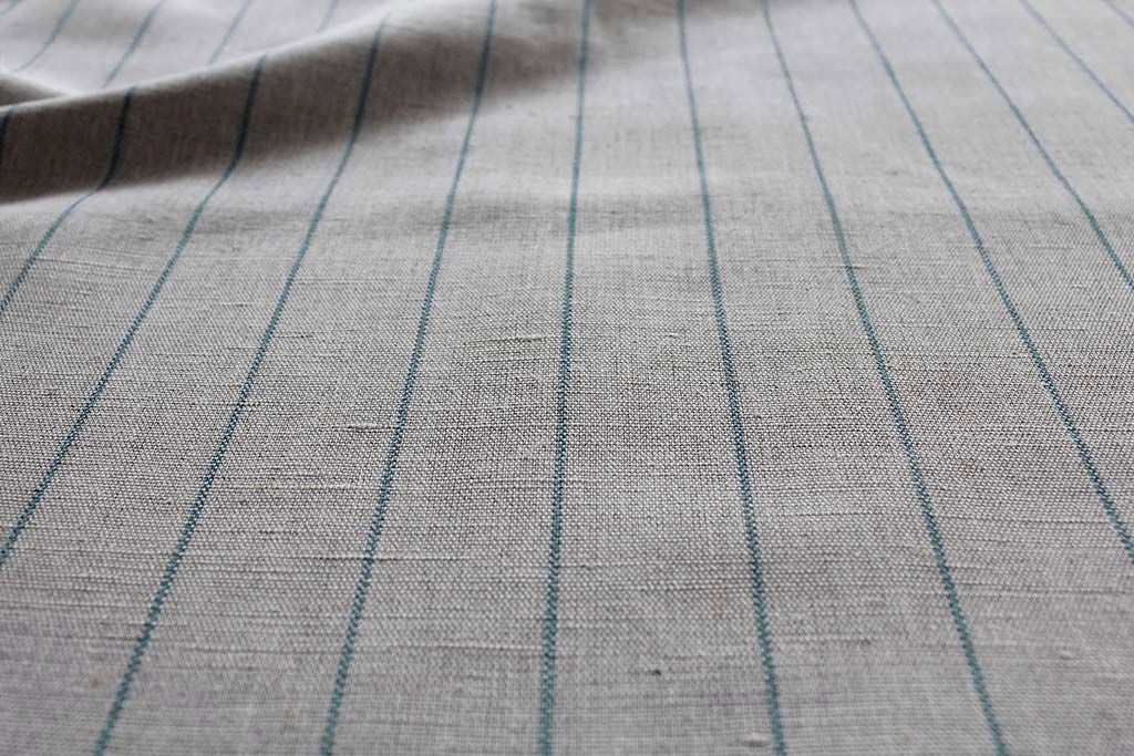 Solveig Sage - Curtain fabric with Green stripes