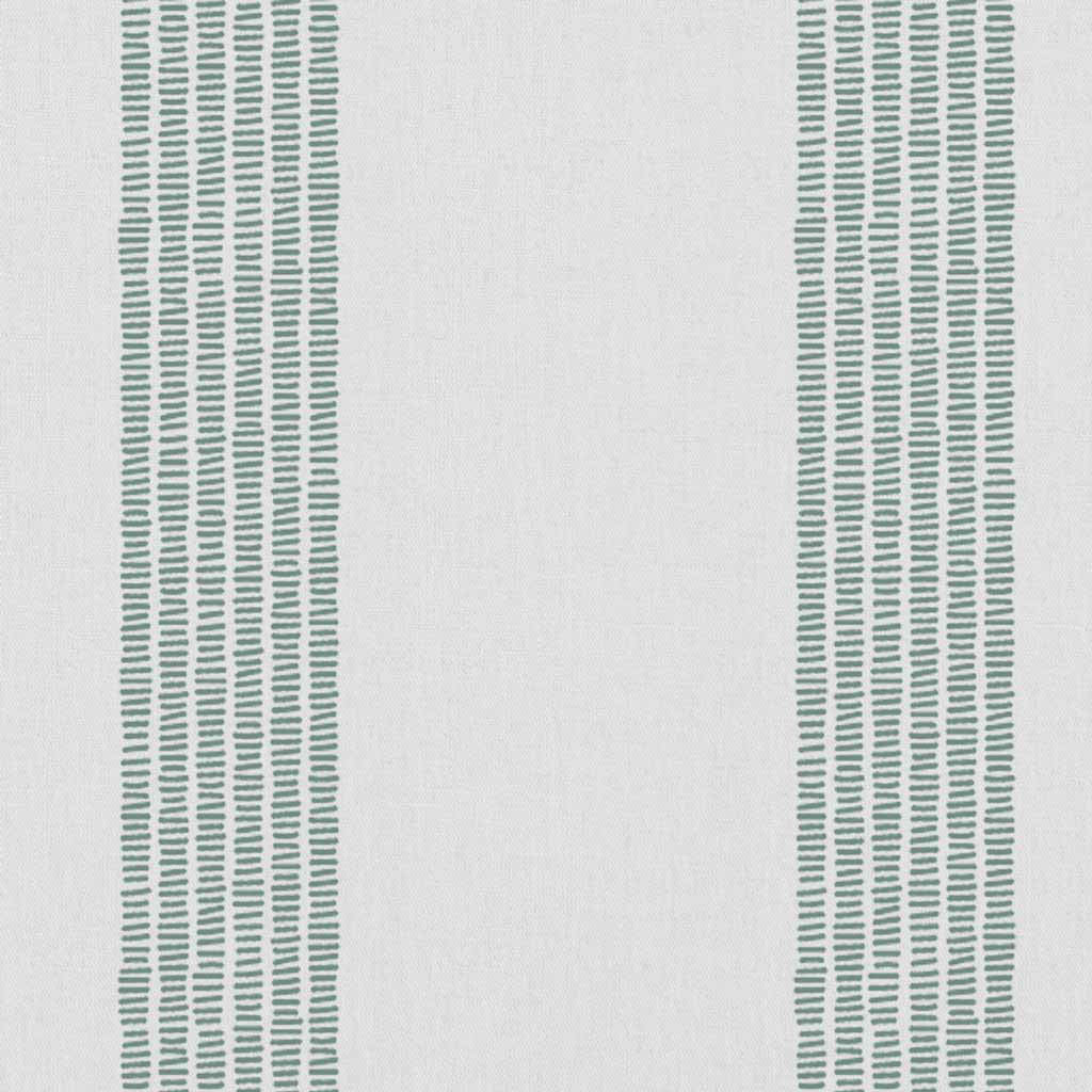 Sumi Sage-WHT - White curtain fabric with Green Striped print