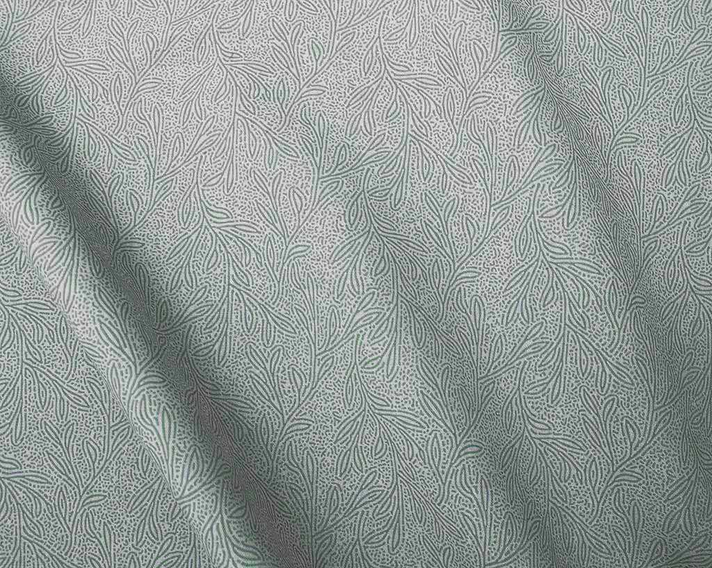 Alma Sage - Curtain fabric with Green botanical print