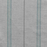 Elise Sage - Linen Cotton mix curtain fabric, Grey & Green stripes
