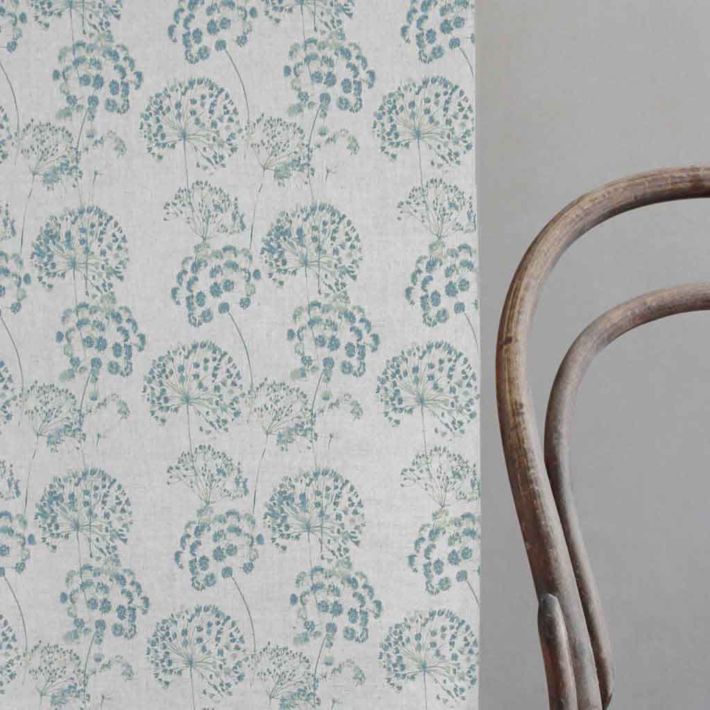 Erleen-Nat Sage - Curtain fabric with Green botanical print