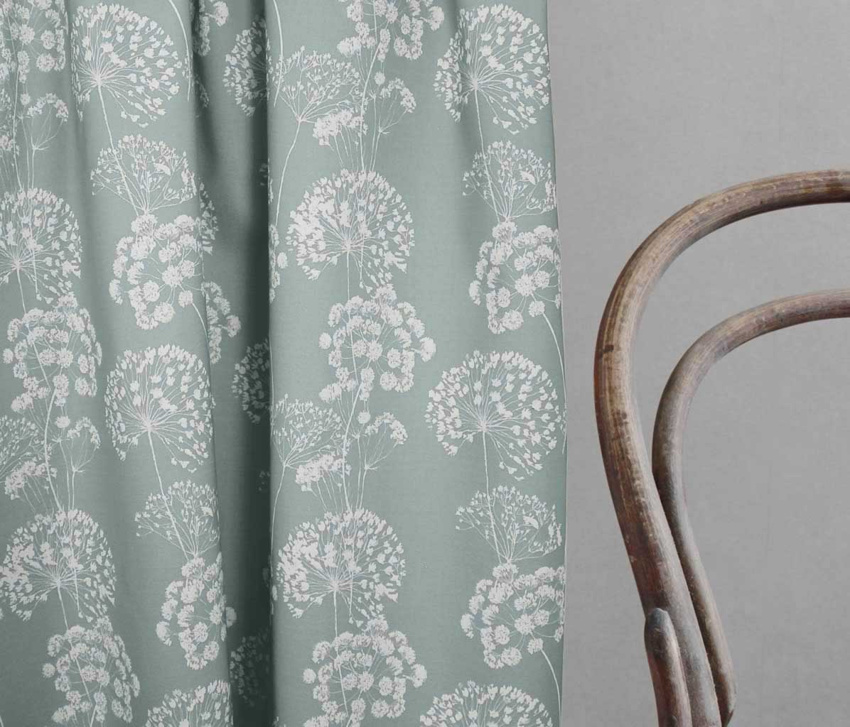 Erleen-INV Sage - Curtain fabric with Green botanical print