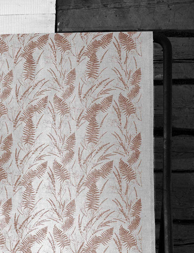Fernia Sand - Fabric for curtains with Brown pattern