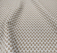 Kira-INV Sand- Curtain fabric with Brown botanical print