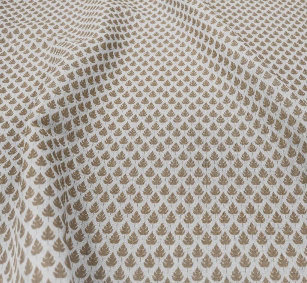 Kira-INV Sand- Curtain fabric with Brown botanical print
