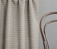 Kira-INV Sand- Curtain fabric with Brown botanical print