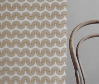 Ofira Sand - Curtain fabric with Brown abstract print