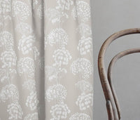 Erleen INV SandWind- Curtain fabric with Dusty Cream and  botanical print