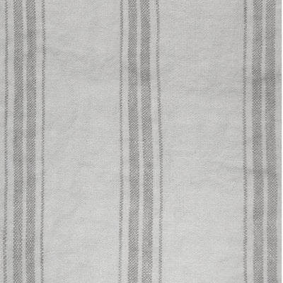 Sari White Dove - Striped Linen fabric, grey stripes