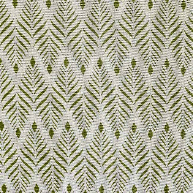 Sylvia Seaweed - Green abstract print on Natural fabric