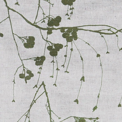Berry Sea Weed - Curtain fabric with Green Botanical print
