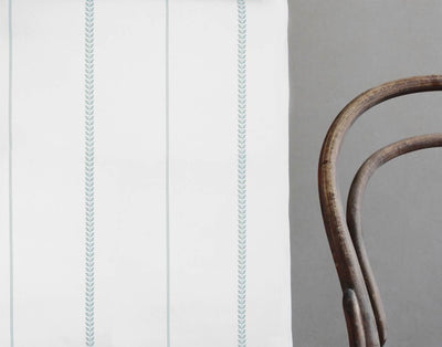 Berit Shadow Blue - curtain fabric with Light Blue striped print