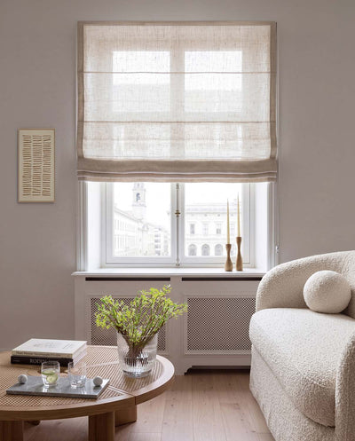 Sheer Linen Roman Blinds - Made To Measure Blind - Natural Colour