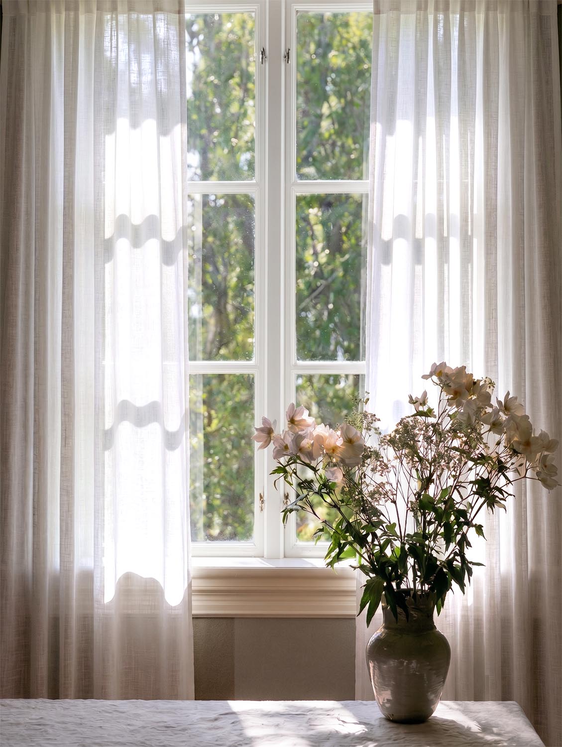 Linen Sheer Curtains Close Up - Voiles for Living Rooms and Bedrooms