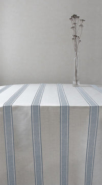 Bella Sky - Curtain fabric with Light Blue stripes