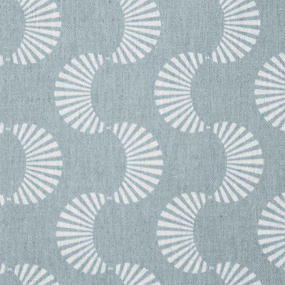 Naja Sky - Curtain fabric with Light Blue abstract print