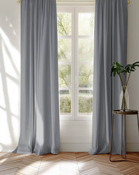 Smoke grey 100% cotton curtains