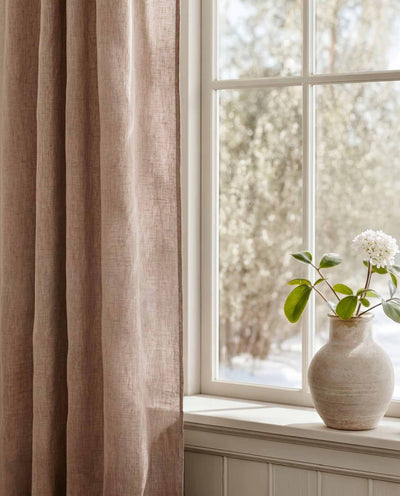 Subtle Pink Bespoke Curtain - close-up. Linara Sandy Rose by Ada & Ina