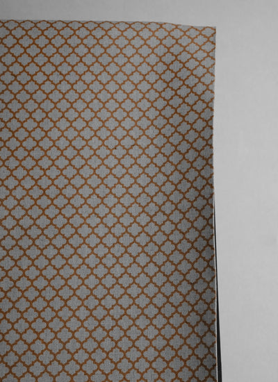 Jonna Tangerine - Curtain fabric, orange moroccan clover pattern