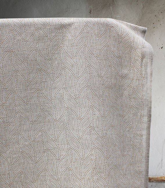 Pia Tangerine - Curtain fabric, abstract Orange leaf pattern