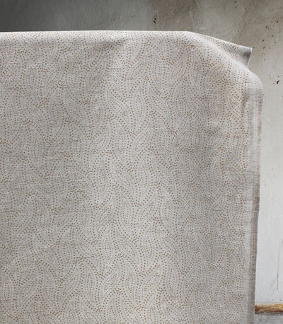 Pia Tangerine - Curtain fabric, abstract Orange leaf pattern
