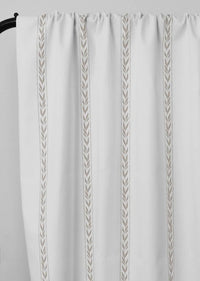 Helena Taupe - curtain fabric with Beige striped print
