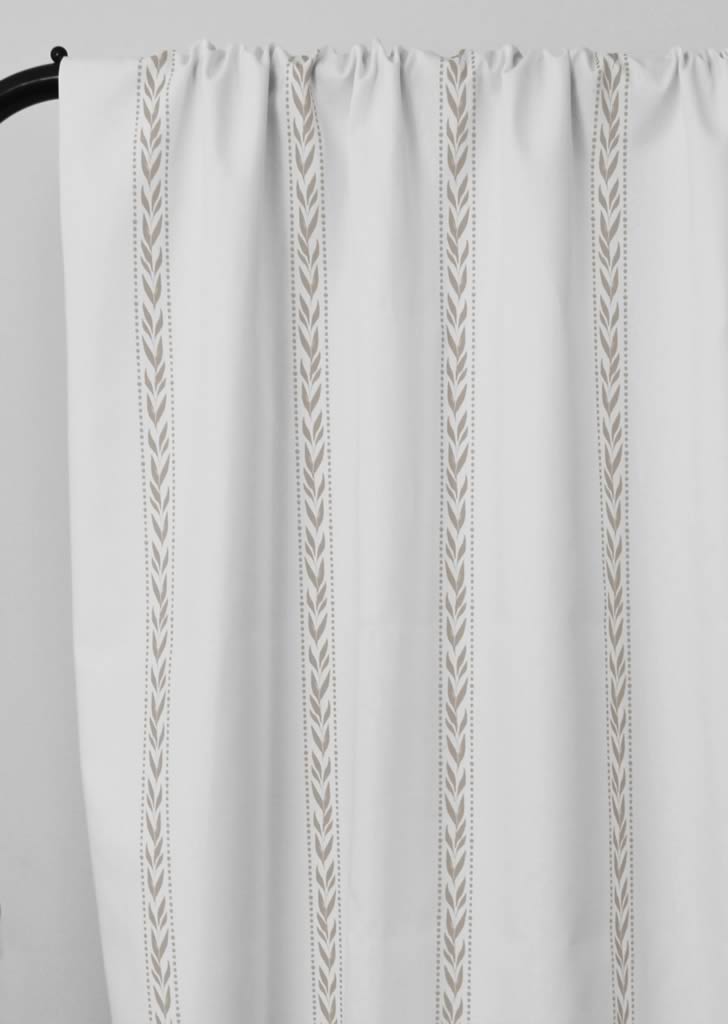 Helena Taupe - curtain fabric with Beige striped print