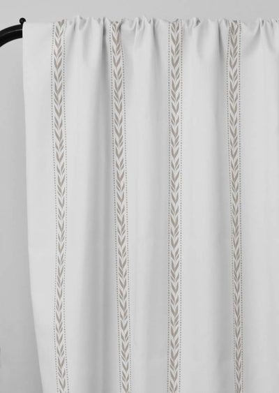 Helena Taupe - curtain fabric with Beige striped print