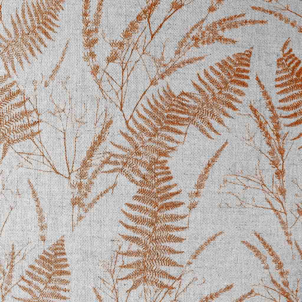 Fernia Terracotta - Fabric for curtains with Orange pattern