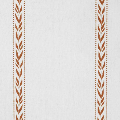 Helena Terracotta - curtain fabric with Orange striped print