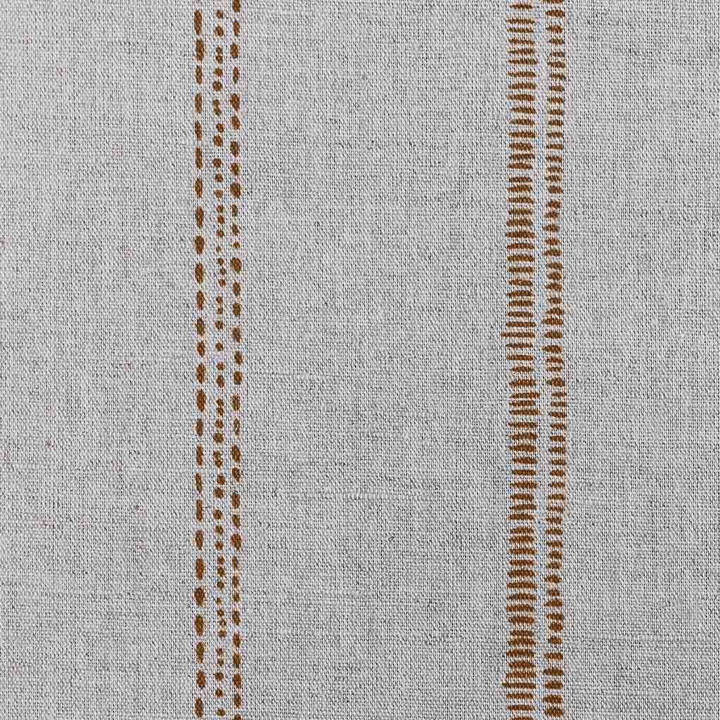 Rae Terracotta - Curtain fabric with Orange hand drawn stripes