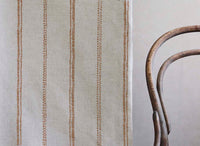Rae Terracotta - Curtain fabric with Orange hand drawn stripes