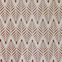 Sylvia Terracotta - Orange abstract print on Natural fabric