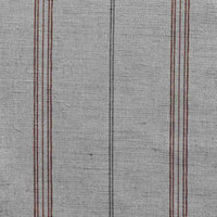 Elise Terracotta - Linen Cotton mix curtain fabric, Orange & Grey stripes