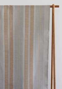 Else Terracotta -  Linen Cotton mix curtain fabric, Orange & Grey stripes