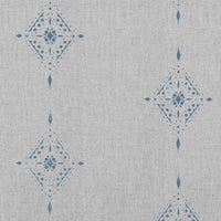 Kaisley True Blue - Natural curtain fabric with Light Blue Abstract print