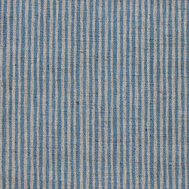 Laila True Blue - Curtain fabric with Blue stripes