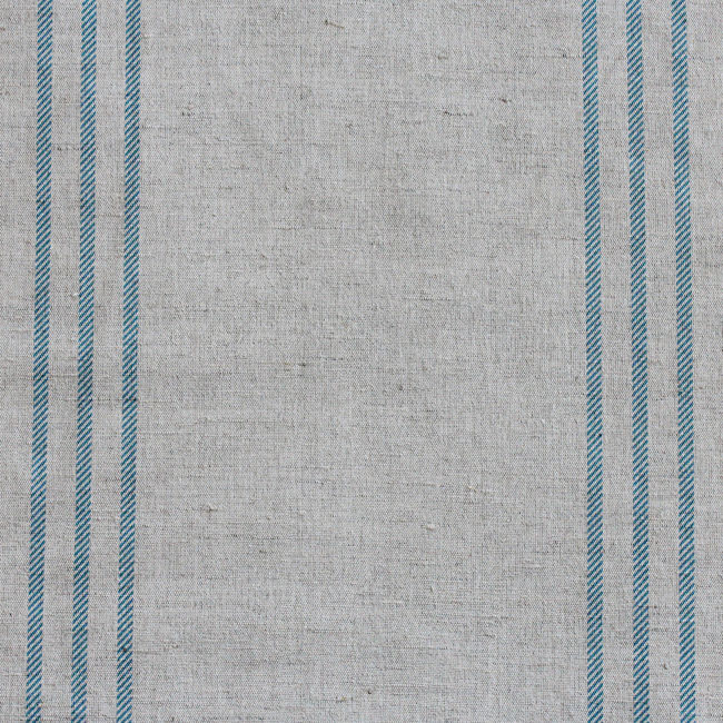Telma True Blue - Curtain fabric with Blue stripes