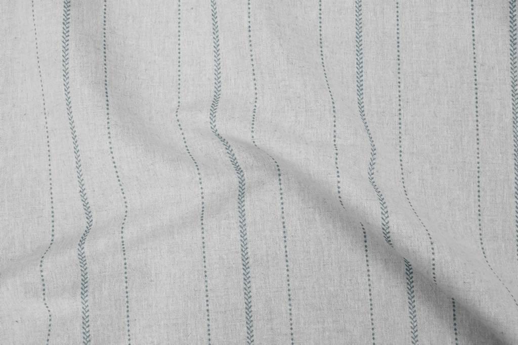 Inari True Blue - Curtain fabric with Light Blue striped print