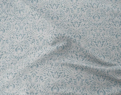 Jasmi True Blue - Curtain fabric with  Light Blue abstract print