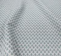 Kira-INV True Blue- Curtain fabric with Light Blue botanical print