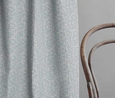 Phila True Blue  - Curtain fabric with Light Blue botanical print