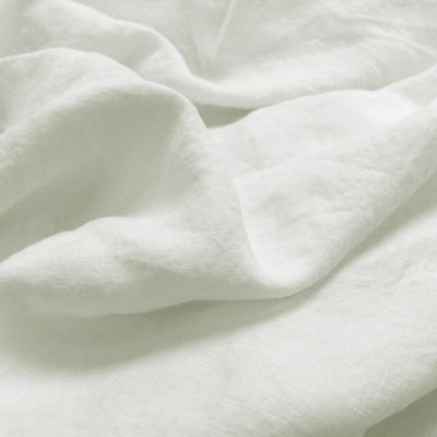 Ulrike Off White, stonewashed linen cotton mix fabric
