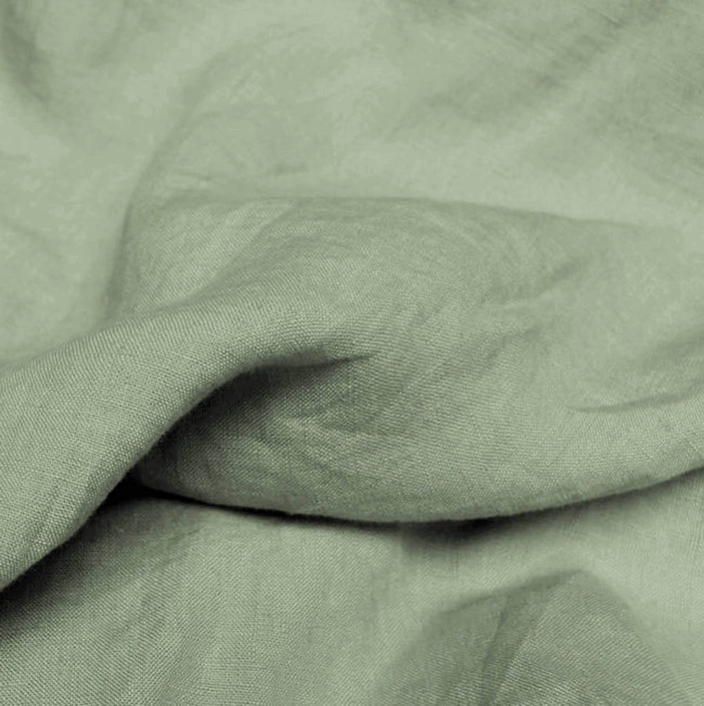 Ulrike Sage - Stonewashed Sage Green Pre-washed Linen Cotton fabric
