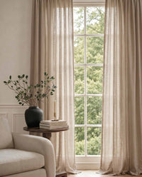 Warm Neutral Linen Unlined Curtains. Mariana Sand by Ada & Ina