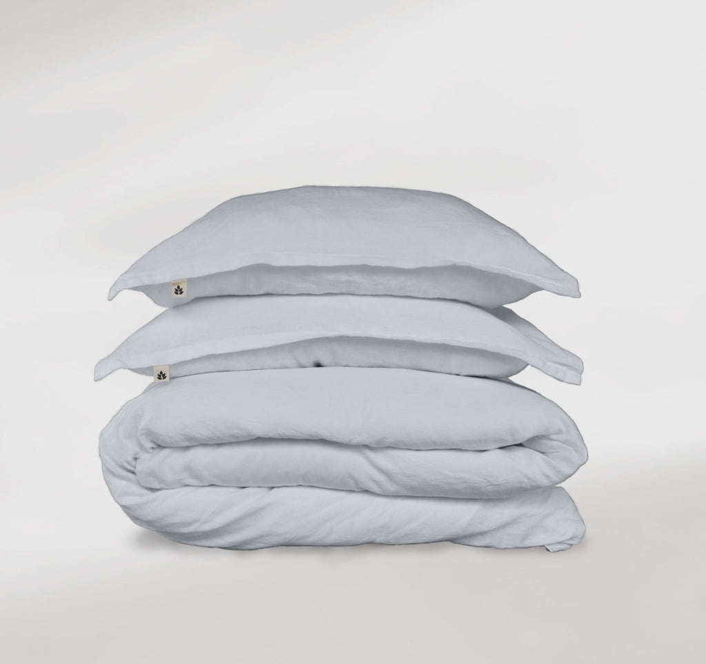 Pure White Linen Duvet Cover Set. 100% Pure White Linen Bedding and linen sheets.